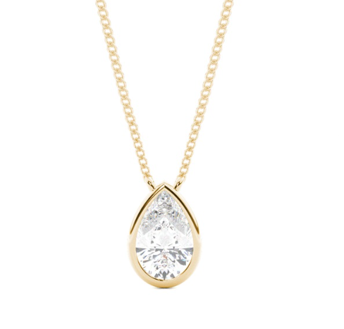 Pear Diamond Pendent- Bezel Setting