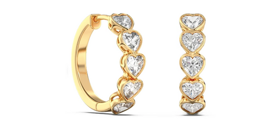 Heart Diamond Hoops