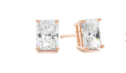 Radiant Diamond Stud Earrings